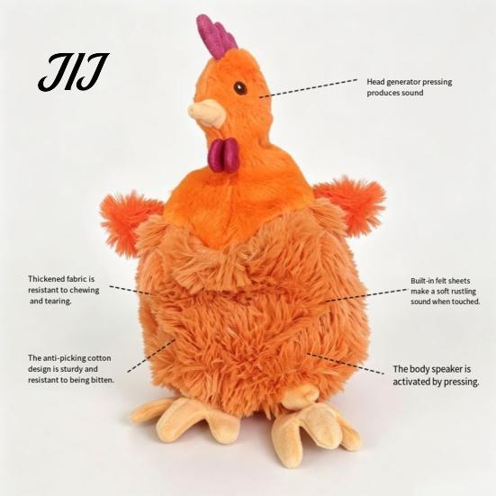 Indestructible Chew Toys for Small Medium Dogs Simulated Chicken Plush Dog Toy, Squeaky Interactive Toy Pet Training And Play Supplies Corgi, Durable