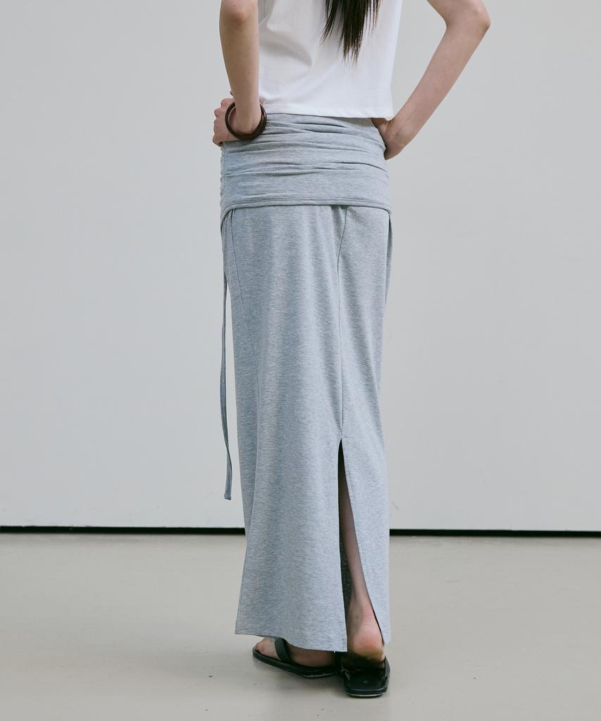Beleudeunua Halter Drape Long Skirt (Melange)