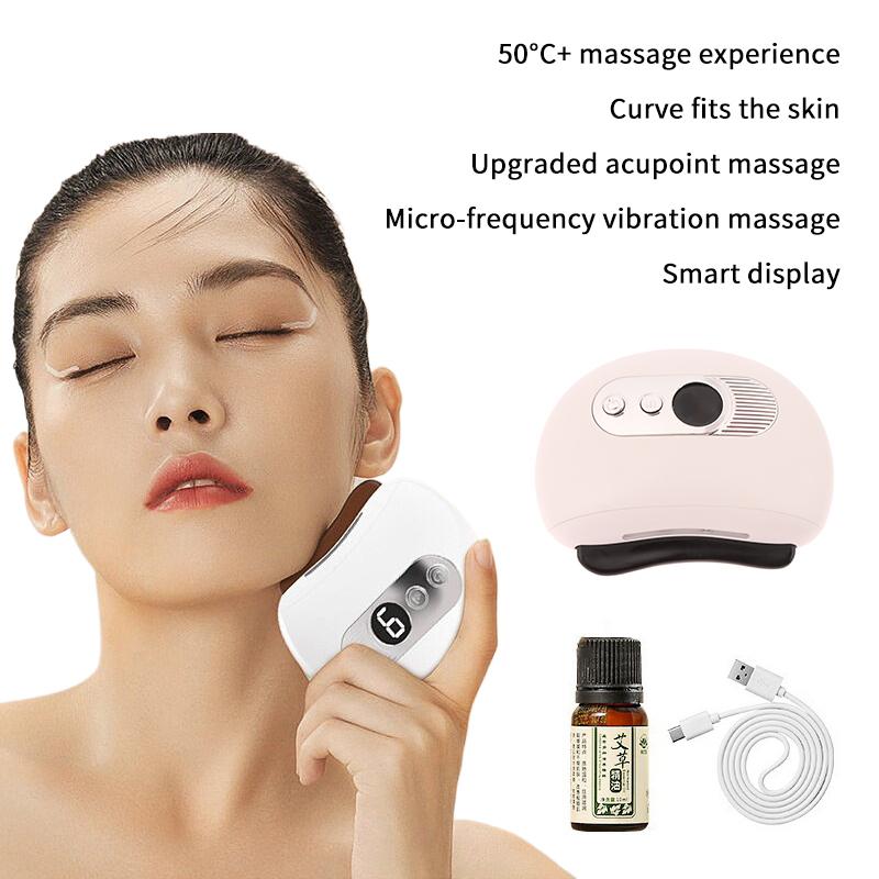 Electric Guasha Massager Body Scraping Heating Vibration Muscle Gua Sha Face Neck Eye Massage Knife Stone Gua Sha Scraper
