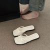 Flat Bottom Simple Niche One-word Slippers Women's Shoes 2025 New Summer Vacation Fairy Sandals Beach Sandals