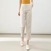 Women's High-Waist Cotton Linen Cigarette Pants - Summer 2025, Petite Eight-Point Casual, Straight Leg