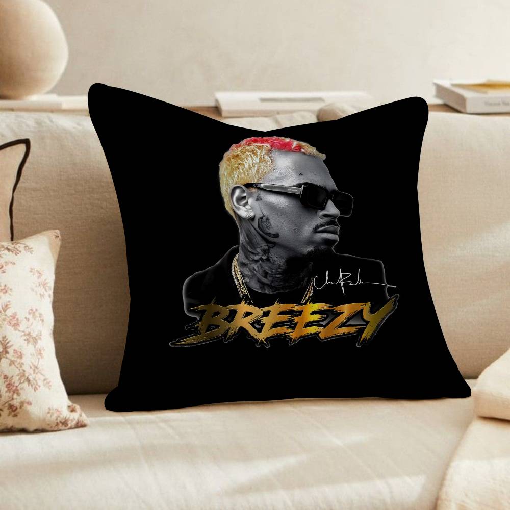 Chris Brown Rapper Breezy Vintage Pillow Anime Pillow Sofa Bed Head Pillow Cover Cushion Cover Fashion