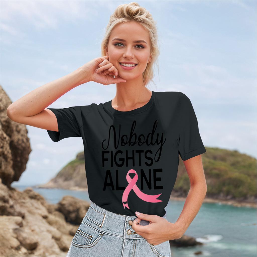 Women's Casual Halloween Breast Print T-Shirt Round Neck Pullover Short Sleeve Top