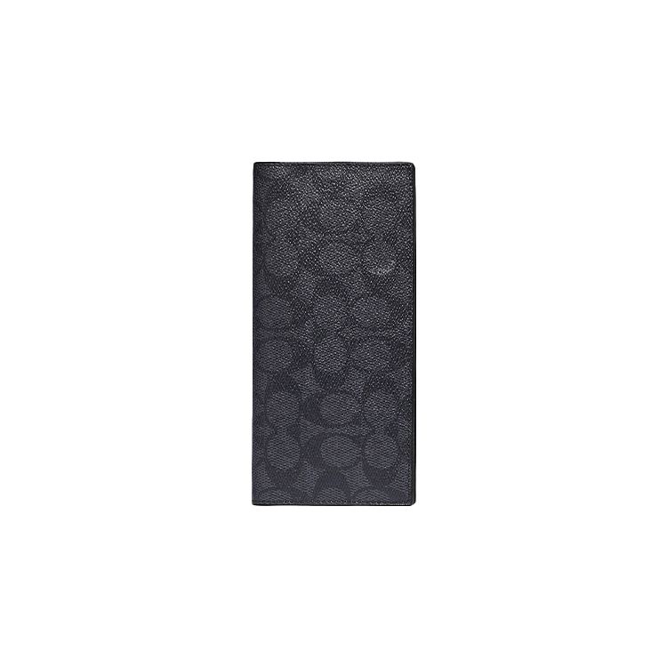 

Coach Black Signature Canvas Long Bifold Wallet for Daily & Travel Use Basic Set (Bag+Dust Bag)