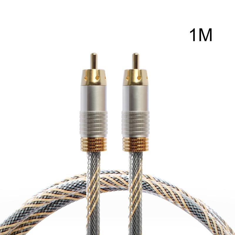 RCA Digital Audio Coaxial Cable 24K Gold Plated Connectors S/PDIF RCA Male To RCA Male for Home Theater, HDTV, Subwoofer