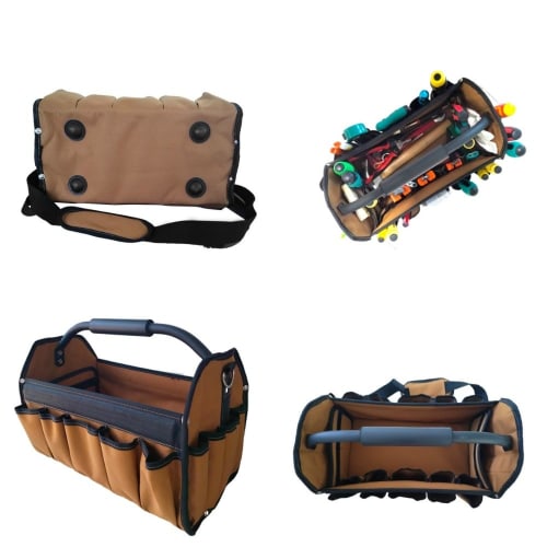 Klivex Electrician Tool Bag, 32 Pockets, Large Capacity Tool Tote Bag, Open Top Toolbox Organizer with Shoulder Strap, Electrician Tool Carrier, 40x19