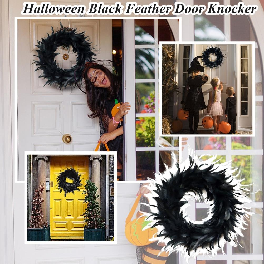 Halloween  Wreath Black  Door Wreath for Halloween Party Decoration