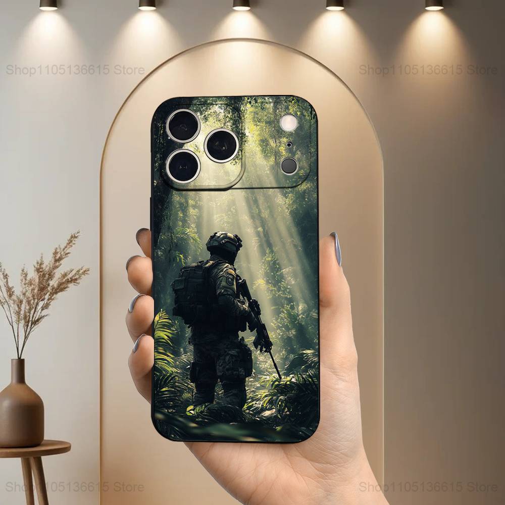 

Cool Army Special Forces Case For iPhone 12,14,15,16,11,17,13,X,Mini,SE,XS,Plus,Pro,Max,8,7,XR,Soft Silicone Black iPhone13PRO