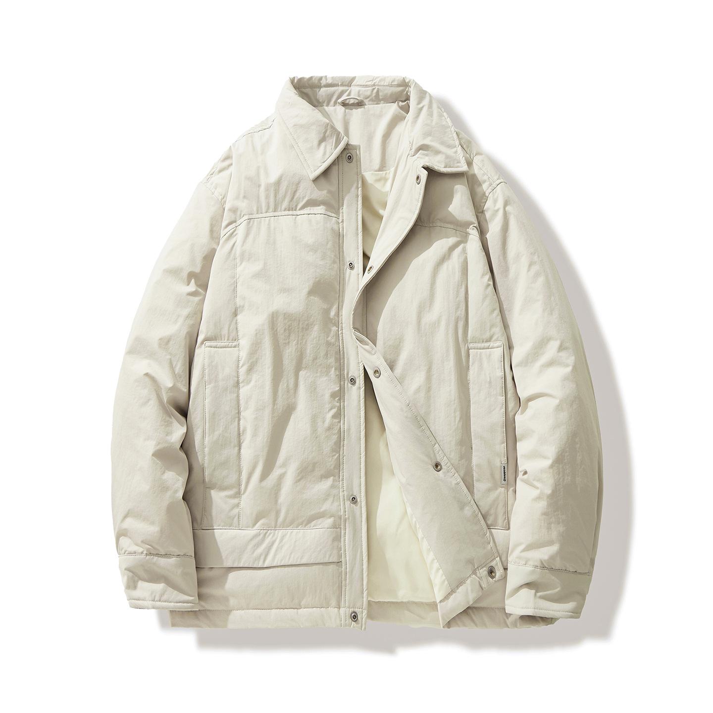 

2025 Autumn/Winter Men s Lightweight Warm Down Jacket - Casual Lapel Design for Cold Protection 3XL (180-200 jin) бежевий