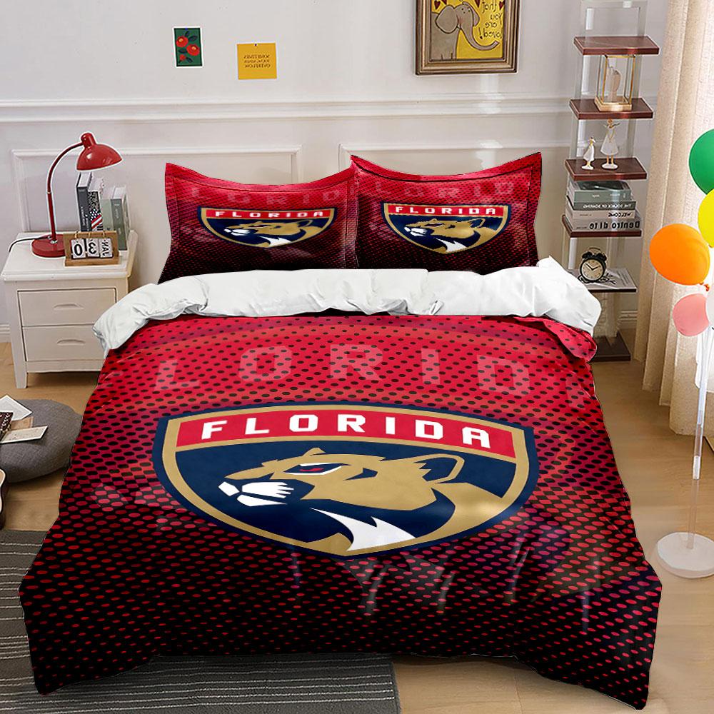 """Florida Panthers Logo Design Lůžkoviny""" Potisk Povlečení Sada Povlak na Peřinu Povlaky na Polštáře""" (1* Povlak na přikrývku 2* Povlaky na polštář Neobsahuje přikrývku)