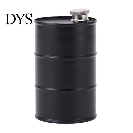 Industrial Barrel Shape Decanter Oil Drum Wine Pot, Durable Stainless Steel Leak-proof Bottle with Removable Spout Cruet, 350ml Capacity, Refillable