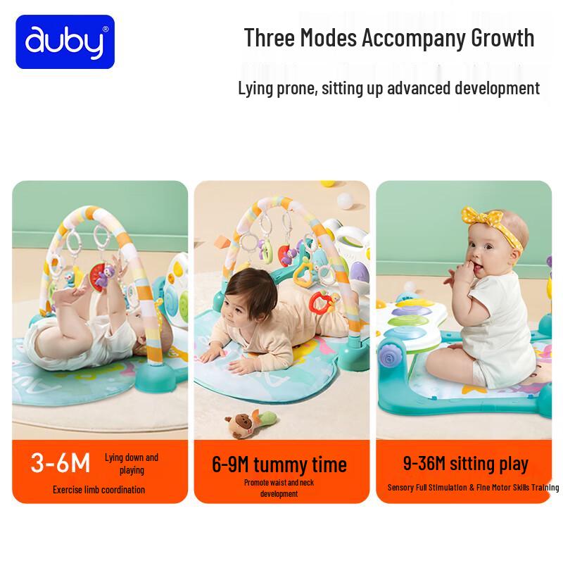 Auby Playful Monkey Infant Activity Gym with Kick Piano