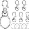 ZBYMOTW Keychain Keychain Parts Hardware Set of 6 Double Ring
