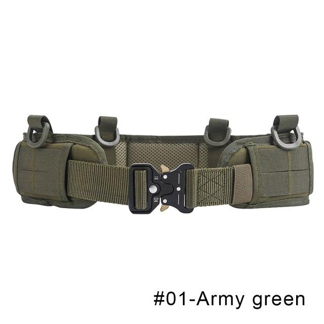 Military Tactical Belt Men Battle Belt Airsoft Army Combat Outdoor CS Hunting Paintball Padded Waist Belt Set Adjustable