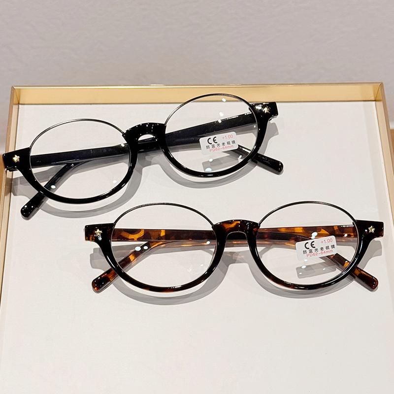 Retro Round Presbyopia Glasses Blue Light Blocking Vintage Metal Half Frames Reading Glasses 0 To +4.0 For Men Women