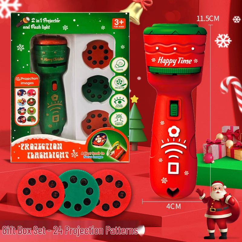 Children’s Early Education Christmas Flashlight Toy - Cute Cartoon Projection Gift