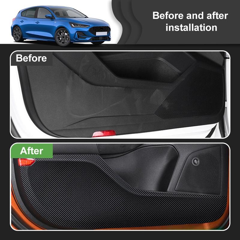 Premium Suede For Ford Focus Mk4      2024 2025 Door Anti-kick Pad Car Leather Carbon Sticker Accessories