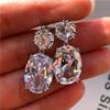 Earrings - Elegant and Fashionable Ladies' Large Diamond Earrings - Earrings