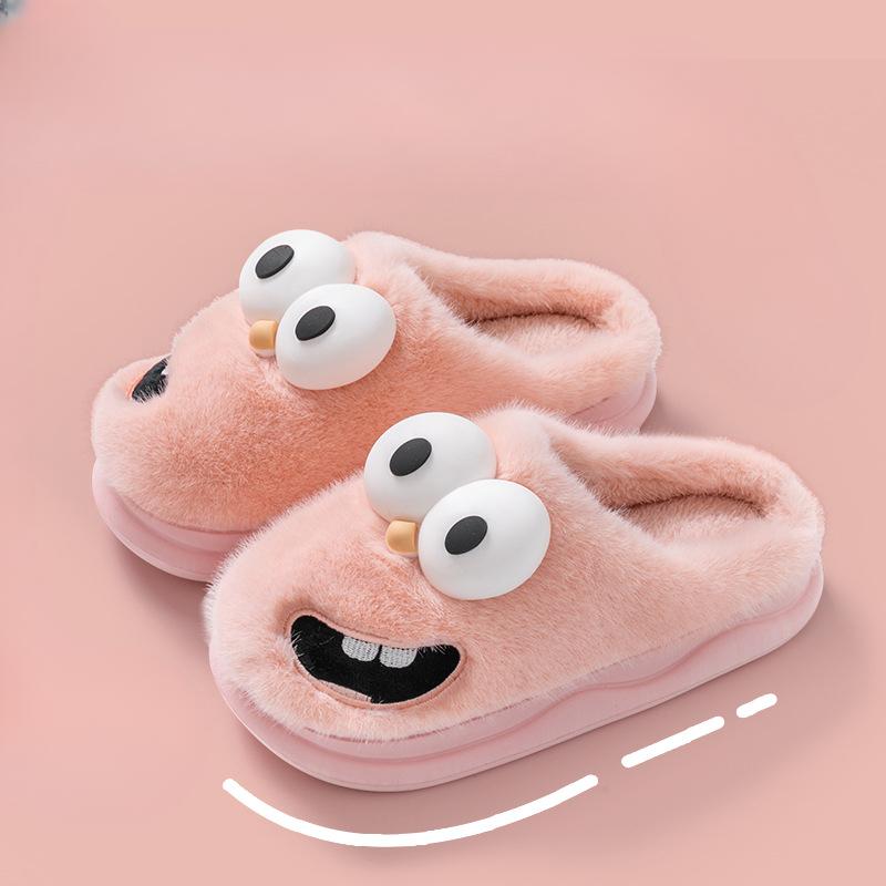 Wear New Anti-slip and Warm Indoor Plush Slippers Over Cotton Shoes