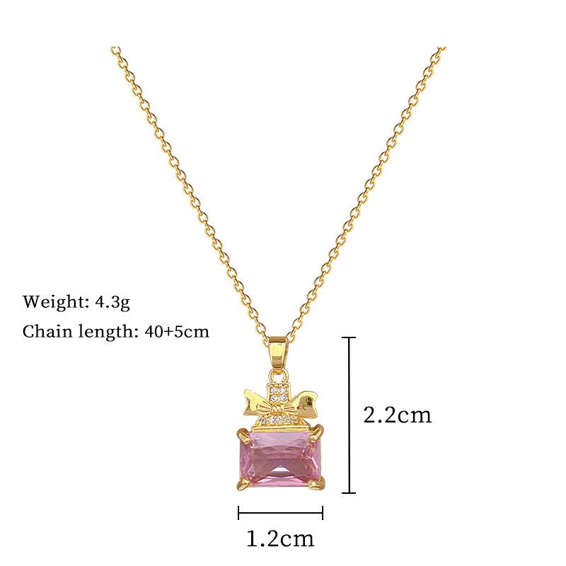 Geometrischer Schmuck-Set aus weißem synthetischem Zirkonia mit Ohrringen und Halskette für Damen