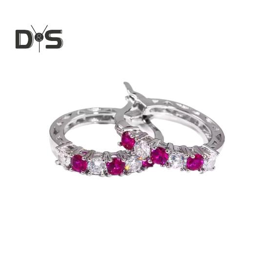 Stříbrné kruhové náušnice pro ženy s kubickým zirkonem, kruhové náušnice pro dárky ke Dni matek, výročí, narozeninám