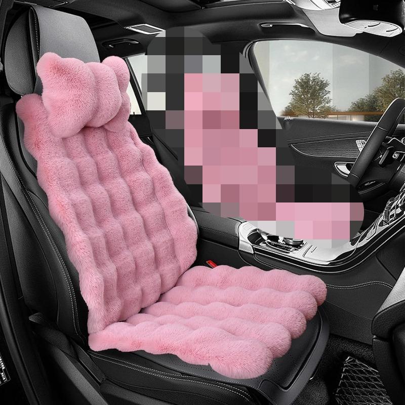 Automobile Seat Covers 3 Piece Winter Set Bubble Velvet Car Seat Cushion Soft Synthetic Wool Warmth Cold Weather