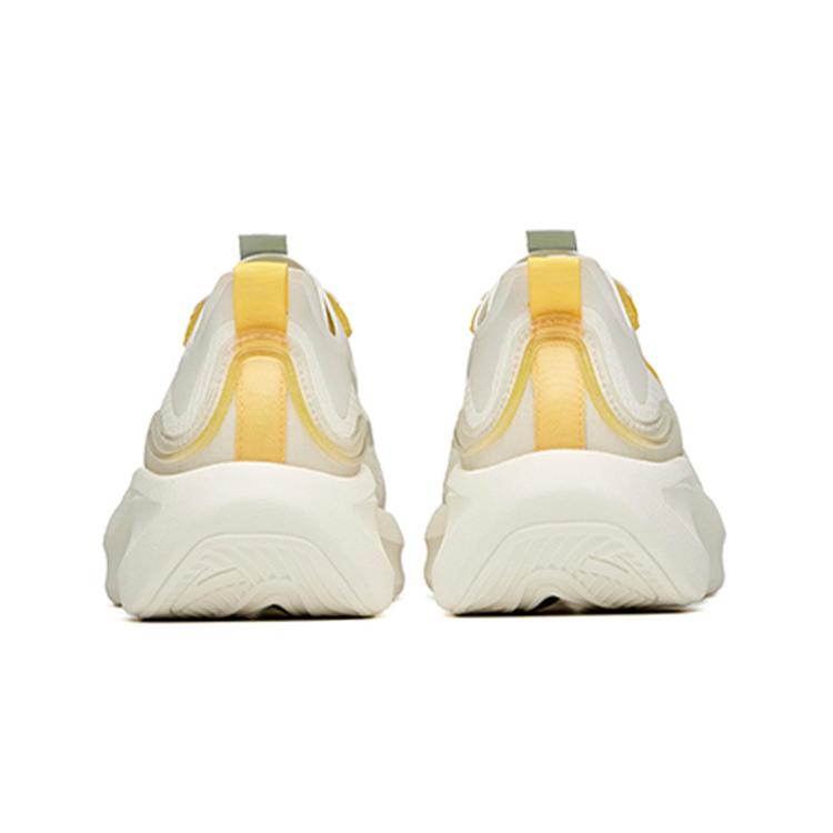 New Anta Leaf 1.0 Low Top Running Shoes Women's White Yellow Silver 922125520-1