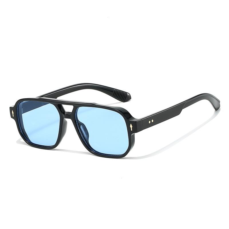 Double-Beam Arrow Rice Nail Retro Square Sunglasses for Men & Women