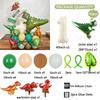 45pcs Jungle Dinosaur Party Balloons Set Mini Dinosaur Balloon Cream White Number Ballon Kids 1 2 3 4 5Year Birthday Party Decor