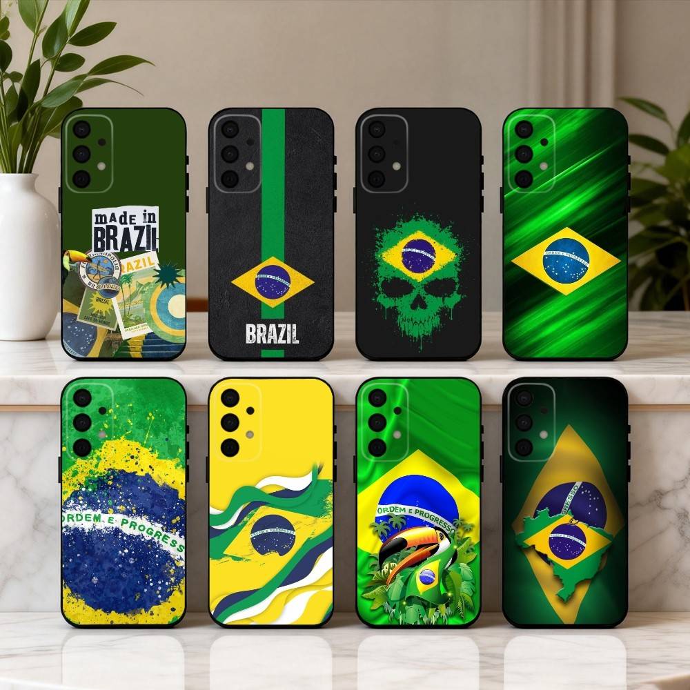 COOL B-Brazilian-N F-Flag-G ART Phone Case For Samsung Galaxy A73,A72,A71,A70,A53,A52,A51,Soft Silicone Black Cover