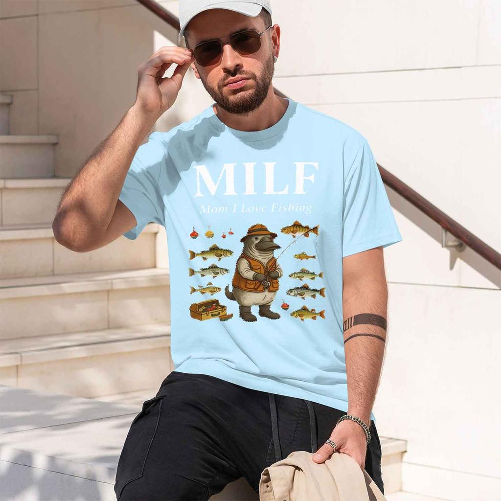 2026 New Vintage Funny Tee For Fishing Loving Moms High Quality Cotton Casual Streetwear Tshirt Unisex