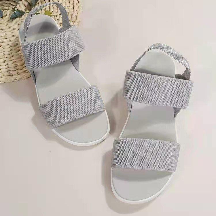Women's 2024 Summer Casual Sandals: Thick Sole Wedge with Elastic Band & Open Toe, Plus Size Available