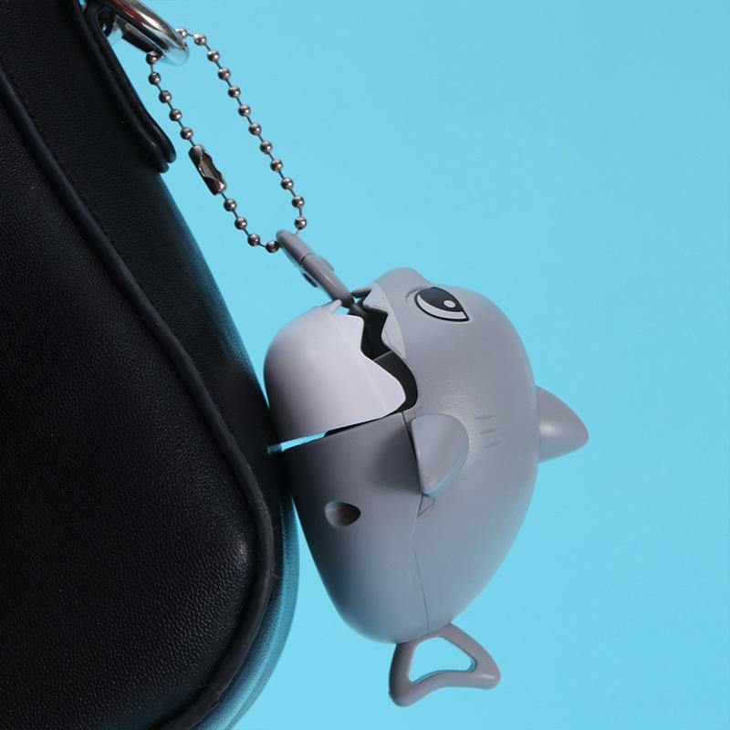 Fun Pull Line Nibbling Shark Keychain For Children Cartoon Eating Small Fish Car Bag Small Pendant Gift