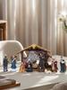 Nativity Set Resin Christmas Manger Religious Christmas Manger Nativity Figurine Set for Bookshelf Entryway Fireplace Windowsill
