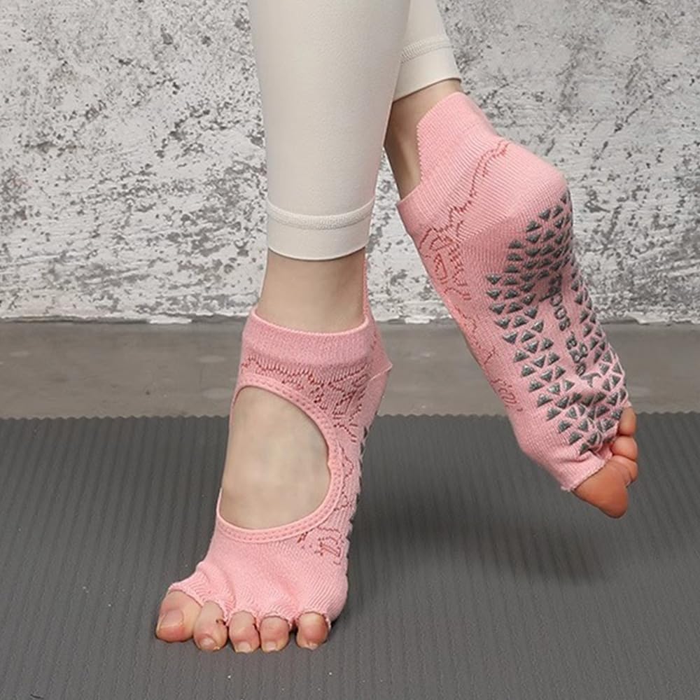 Yomoment Yoga Sports Pilates Socks, Socks, Non-Slip, Toeless, Five-Toe, Socks, Sweat-Resistant
