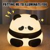 LED Night Light Cute Panda Cartoon Animals Silicone Lamp USB Rechargeable Timing Sleeping Lamp Bedroom Decoration for Children