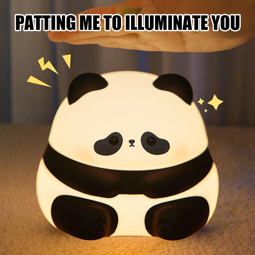 LED Night Light Cute Panda Cartoon Animals Silicone Lamp USB Rechargeable Timing Sleeping Lamp Bedroom Decoration for Children