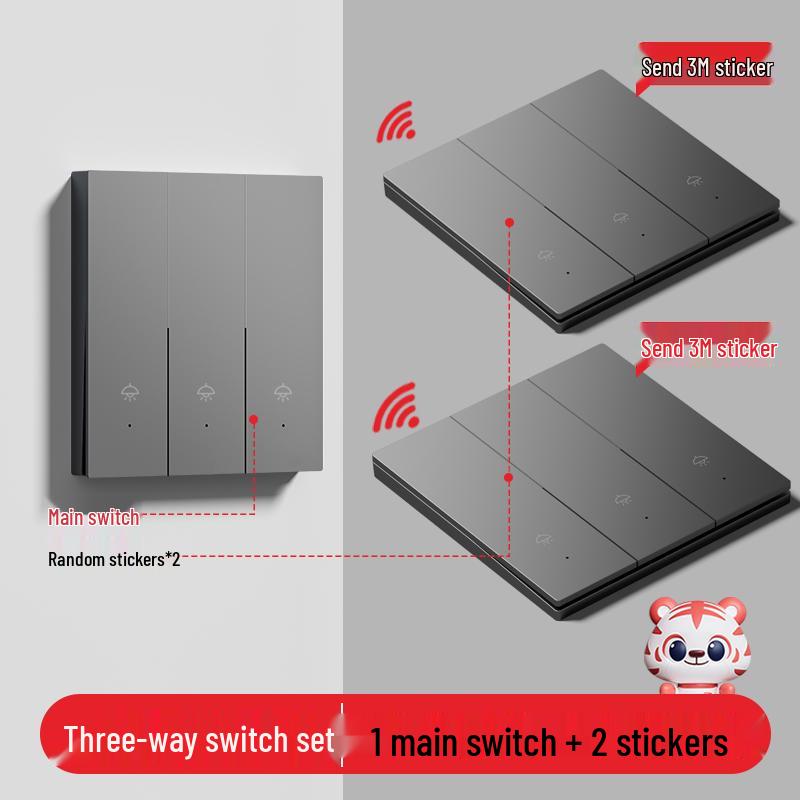 Smart Wireless Double Control Light Switch - No Wiring Needed, 220V Remote Master-Slave System