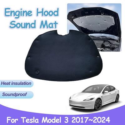 Για Tesla Model 3 2017~2024 Αυτοκίνητο Πάνελ Ηχομόνωσης Καπό Μπροστινό Θερμομονωτικό Βαμβάκι Πυρίμαχο Κάλυμμα Χαλάκι Επένδυση Εσωτερικά Αξεσουάρ