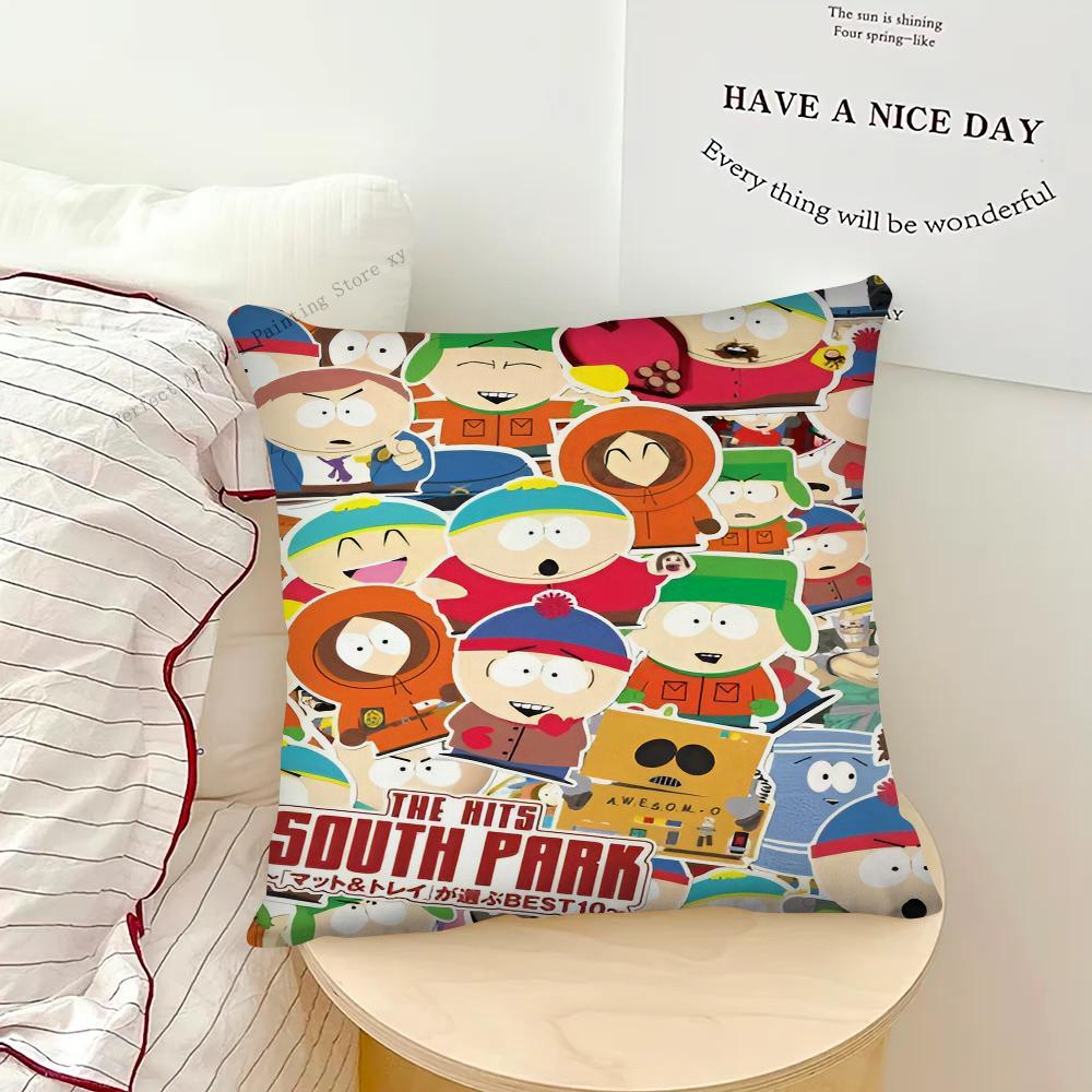 Cartoon S-South-h P-Park-k Pillow Case Square Pillow Bedroom Sofa Leisure Comfort Cushion Car Living Room Home Decoration