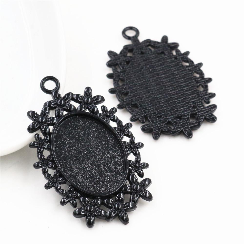 10 Stück 18x25mm Innenmaß Ovaler Anhänger Cabochon Leere Basis Fassung Fassungsschale DIY Halskette Schmuckherstellung Zubehör Fundstücke