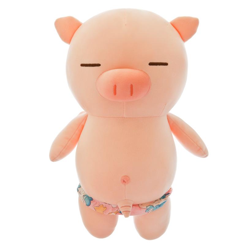 Cute Hooligan Pig Doll Plush Toy Large Swimming Trunks Small Pink Pig Cartoon Throw Pillow Couple Gift Grab Machine Doll