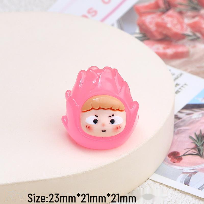 Luminous 3D Fruit Girl DIY Keychain Resin Jewelry Accessories