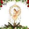 Regalo di Natale Unico Puntale Luminoso Albero Commemorativo, Angeli Uccelli Rossi Renne Design Ornamenti per Cima Albero Decorazione Festiva da Interno con Luce Calda per