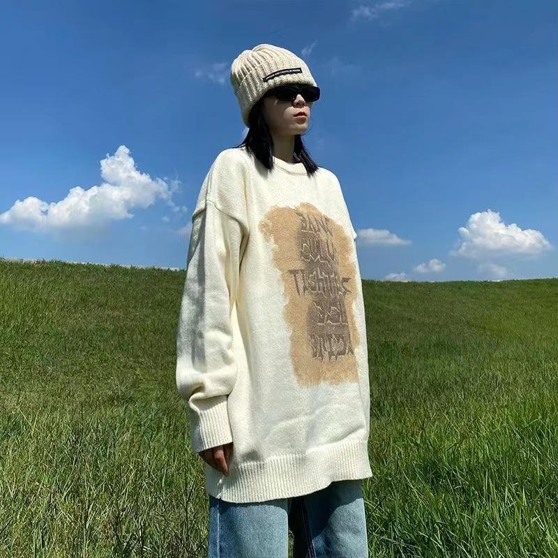 Round Neck Sweater Knitted Sweater Men'S Trendy Brand Cool Autumn And Winter Base Shirt 2024 New Men'S Temperament Slim Fit Top