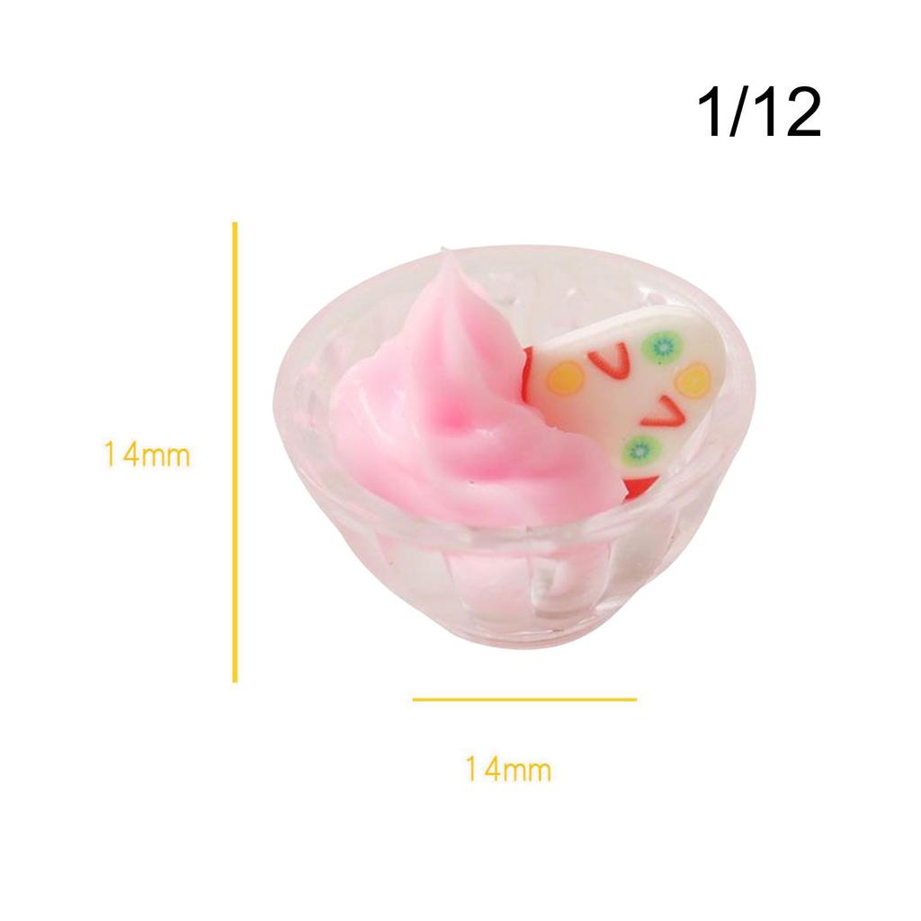 1:12 Miniature Ice Cream Cup Dollhouse Mini Simulation Milkshake Cup Decoration