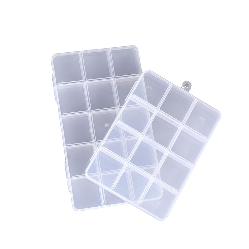 Portable Transparent Storage Box 12/28/40 Grids Plastic Clear Organizer With Cover Box For Jewelry Earrings Screw Nails Parts