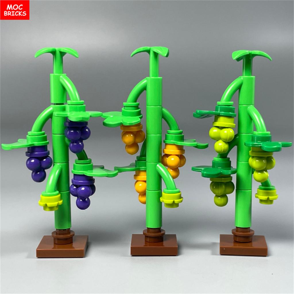 MOC Bricks Pepper Vegetable Field Jungle Lake Garden Farm Scene Plants Farmland House Decoration Building Blocks Kids Toys