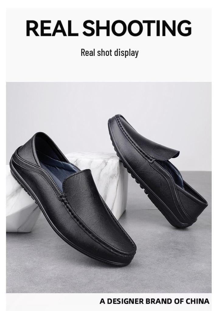 Men's Leather Loafers: Slip-On Low-Top Casual Driving Mules for Spring/Summer