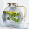 Snail Glass Pitcher 2.5L 84oz Large Iced Tea Pitcher with Handle Lids for Fridge Door Water Jug Sun Tea Bottles Cold Water Cups